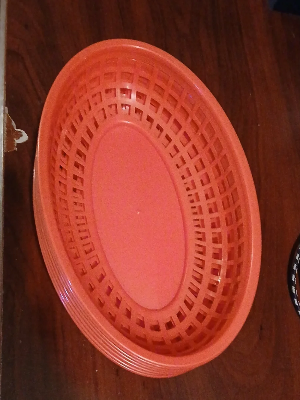 Red Plastic Serving Basket - Unbranded